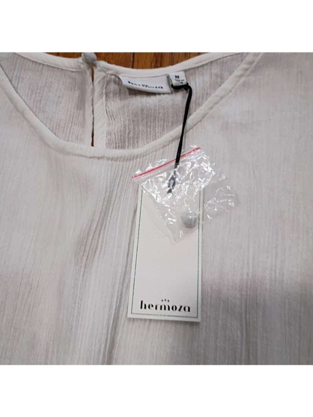 Hermoza Womens White Short Sleeve Romper Lightweight Medium Size M - Picture 2 of 11